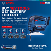Bosch GST 18 V-Li Cordless Jigsaw (Bare Tool)
